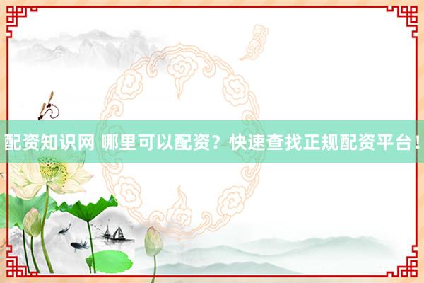 配资知识网 哪里可以配资?快速查找正规配资平台!