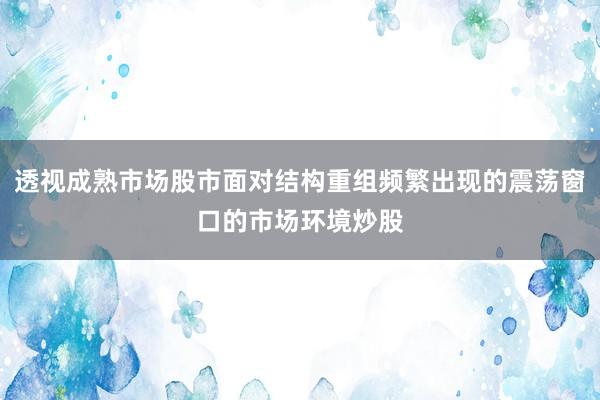 透视成熟市场股市面对结构重组频繁出现的震荡窗口的市场环境炒股