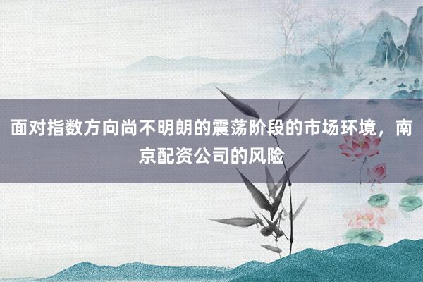面对指数方向尚不明朗的震荡阶段的市场环境，南京配资公司的风险