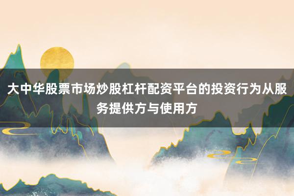 大中华股票市场炒股杠杆配资平台的投资行为从服务提供方与使用方