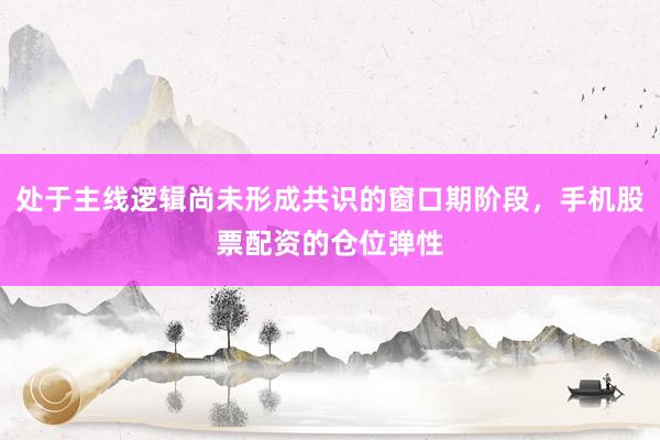 处于主线逻辑尚未形成共识的窗口期阶段，手机股票配资的仓位弹性
