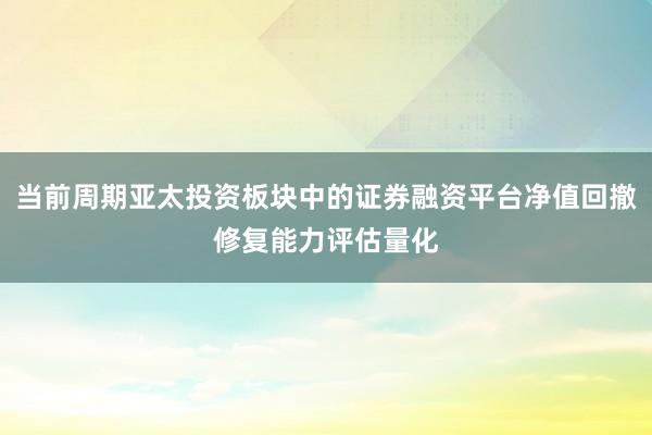 当前周期亚太投资板块中的证券融资平台净值回撤修复能力评估量化