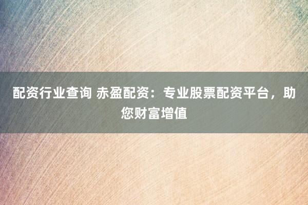 配资行业查询 赤盈配资：专业股票配资平台，助您财富增值