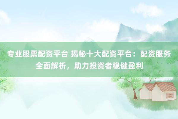 专业股票配资平台 揭秘十大配资平台：配资服务全面解析，助力投资者稳健盈利