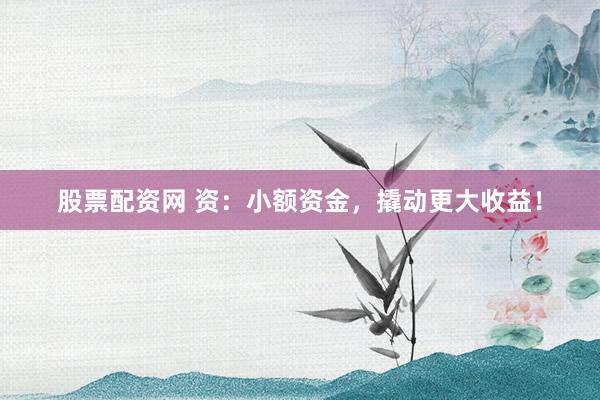 股票配资网 资：小额资金，撬动更大收益！